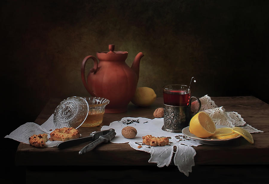 Still Life Photograph - Tea With Honey by Tatyana Skorokhod (???????