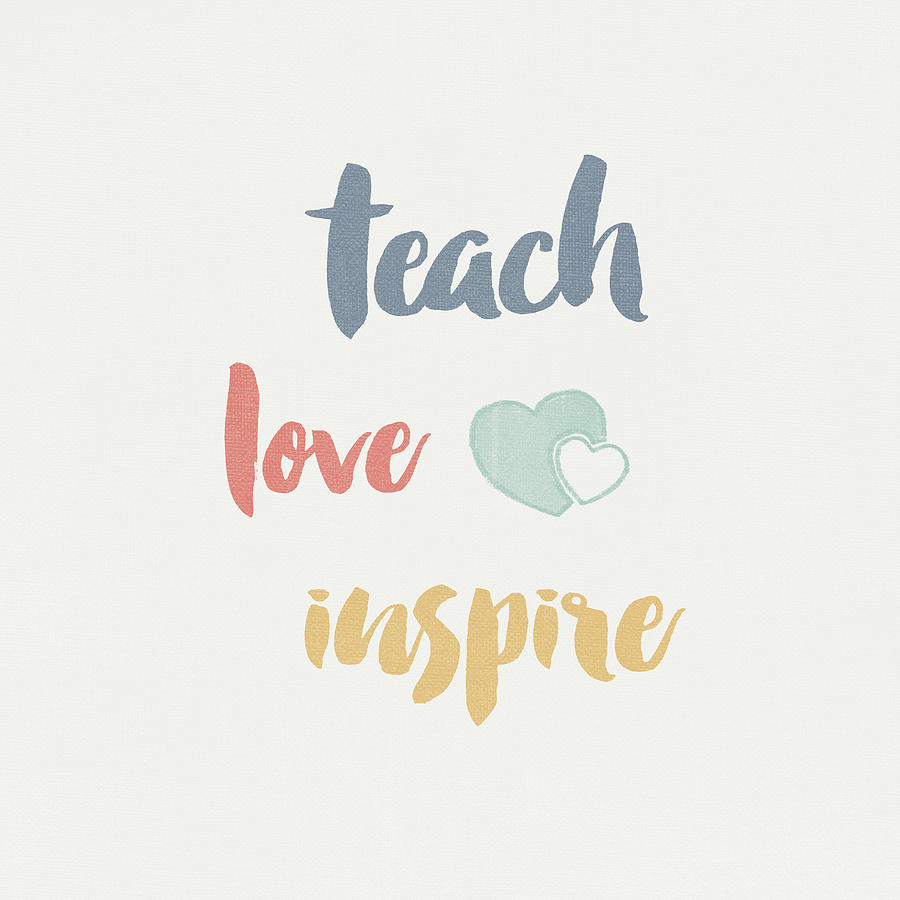 Typography Painting - Teacher Inspiration I Color by Wild Apple Portfolio