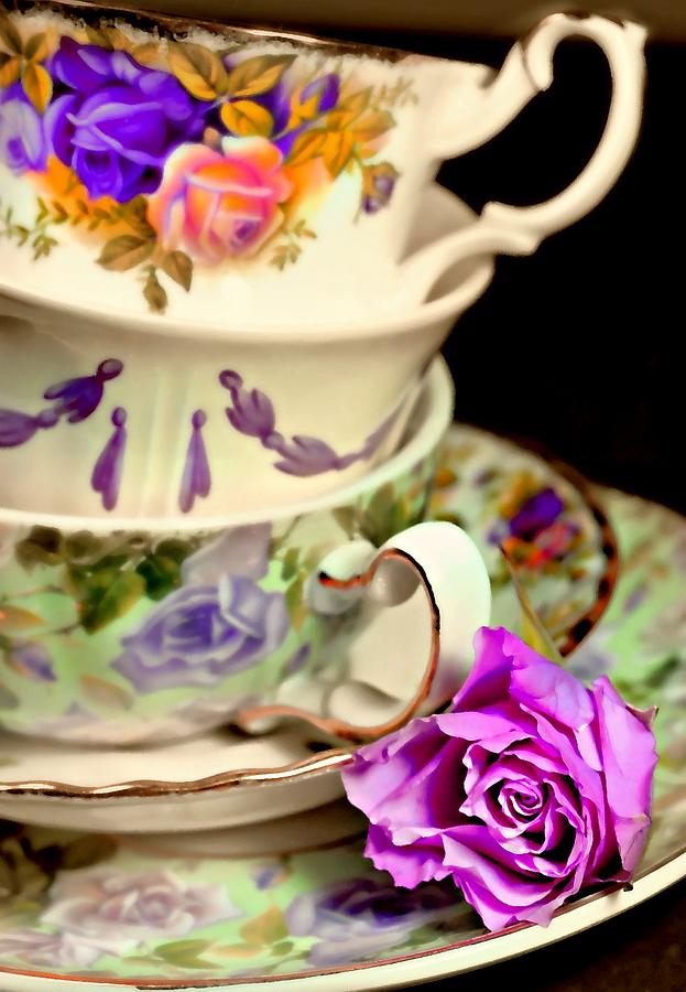 Teacups and Roses Photograph by Diana Angstadt