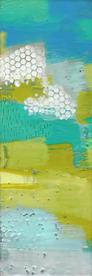 Abstract Painting - Teal Dot Panels II by Sue Jachimiec