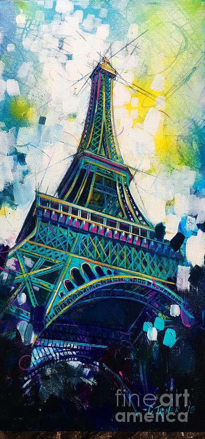 Abstract Painting - Teal Eiffel by Christopher Triner
