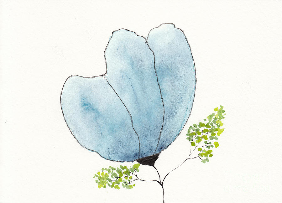 Teal Flower Sketch Drawing