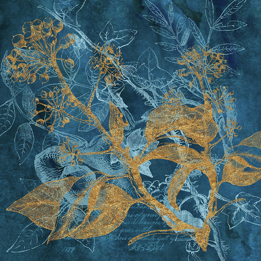 Flower Digital Art - Teal Garden Autumn by Tina Lavoie
