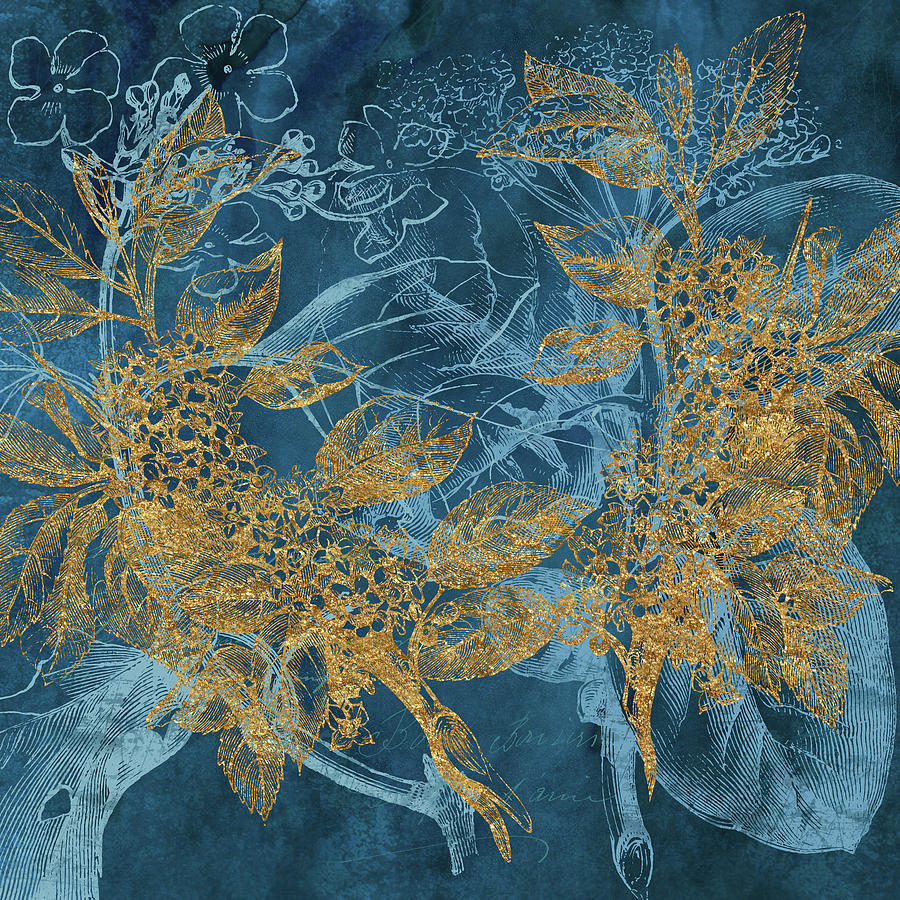 Flower Digital Art - Teal Garden Spring by Tina Lavoie