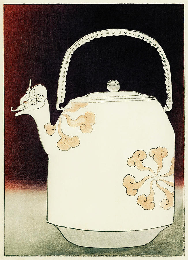 Teapot - Japanese traditional pattern design Painting by Watanabe Seitei