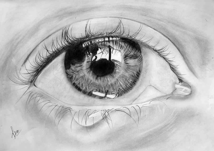 Tonight's on the iPad: drawing of a teary eye. Procreate a… | Flickr
