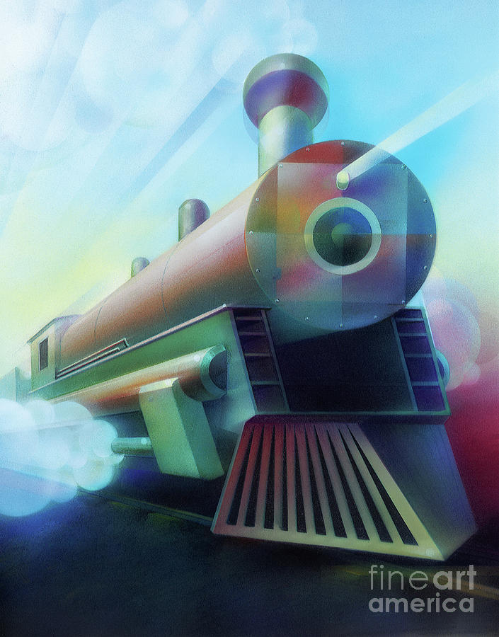 Tech Train Painting by Robert Corsetti