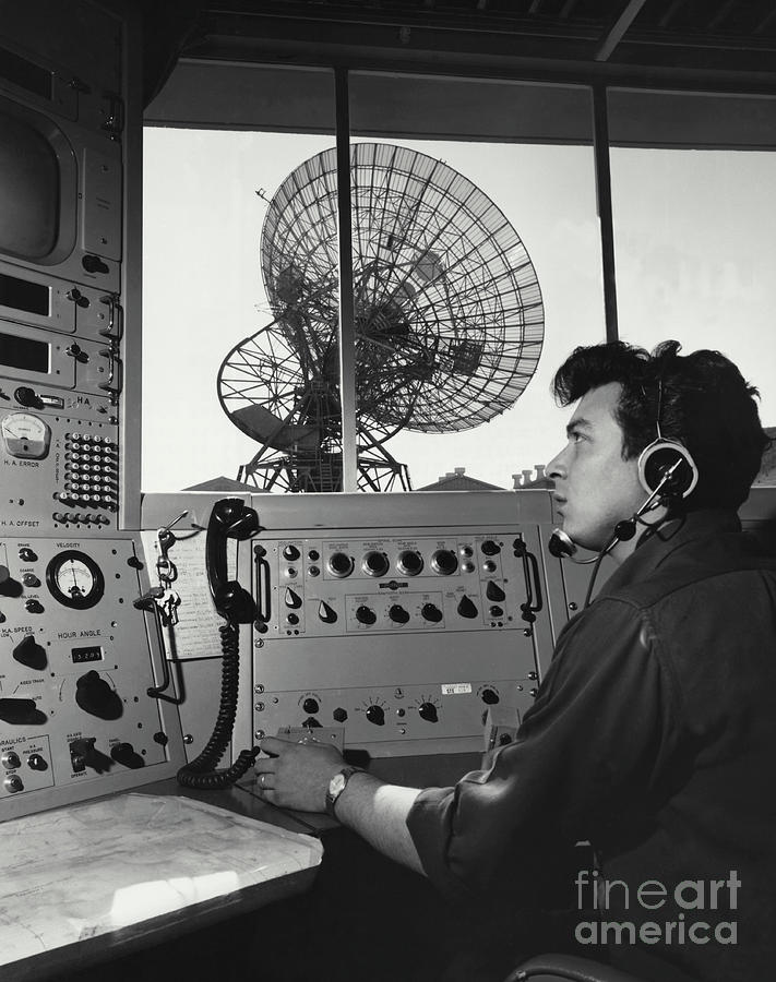 Technician Operates Satellite Radar Tracking Dish Photograph by Nasa/science Photo Library