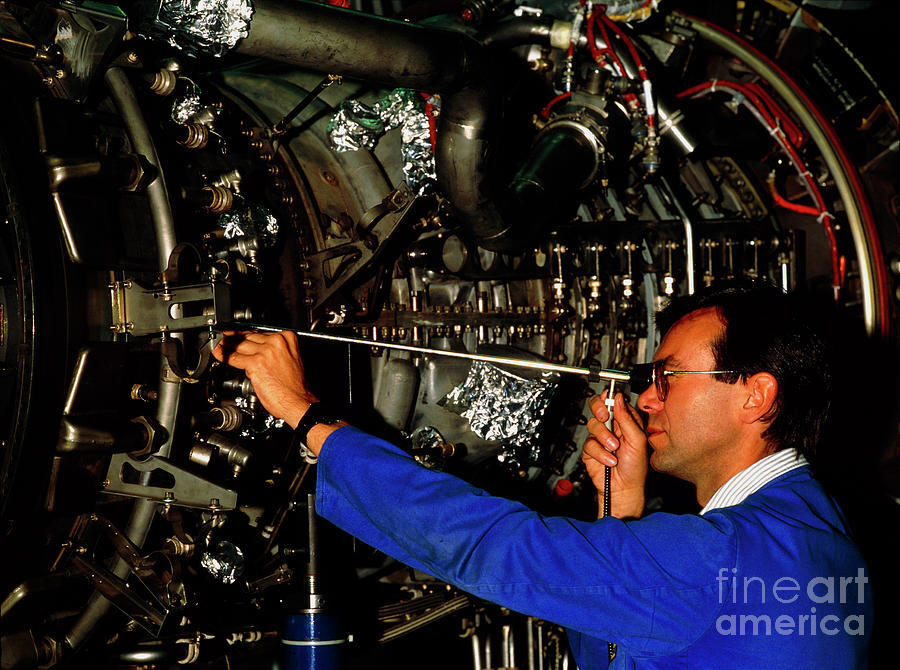 Transportation Photograph - Technician Uses Endoscopy To Check An Aircraft by Maximilian Stock Ltd/science Photo Library