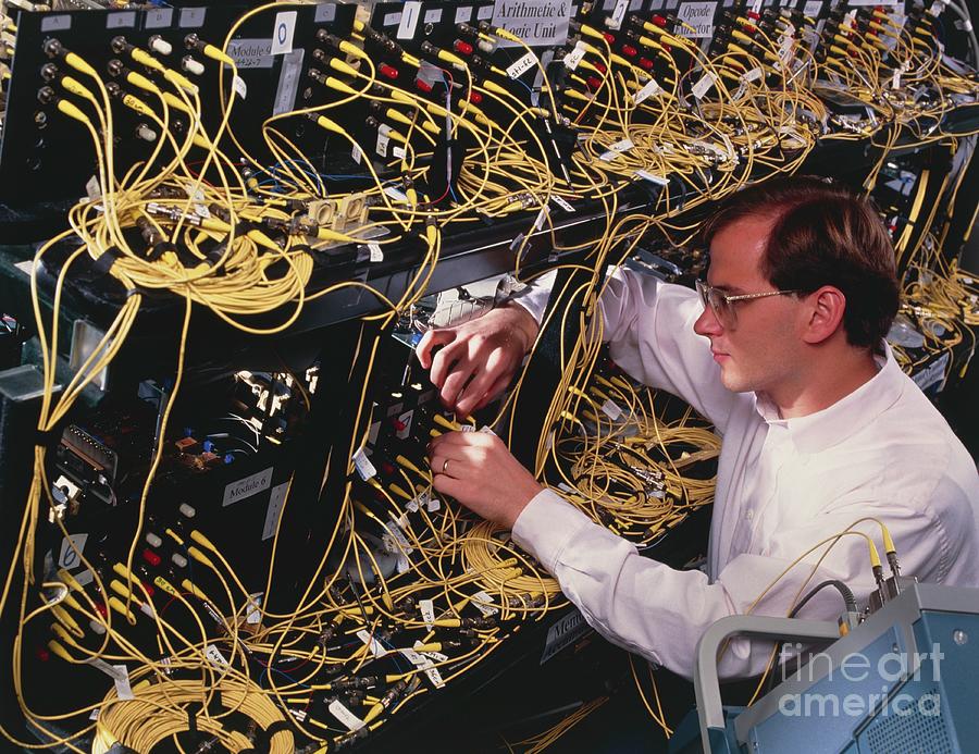 Technician With Bit-serial Optical Computer Photograph by David Parker/science Photo Library