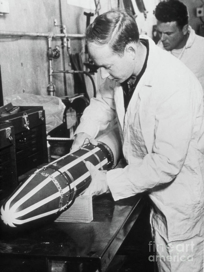 Technicians Check The Explorer 1 Satellite Photograph by Nasa/science Photo Library