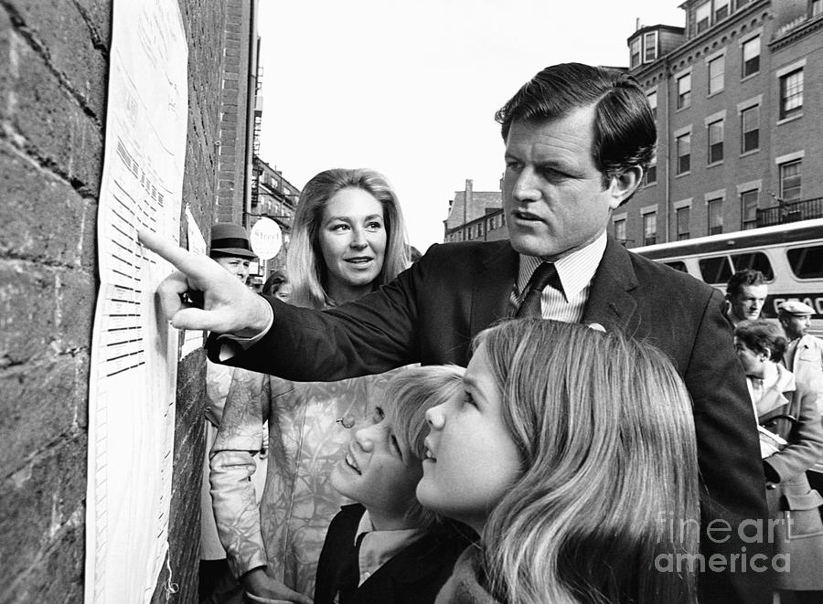 Ted Kennedy And Family At Polling Place Photograph by Bettmann