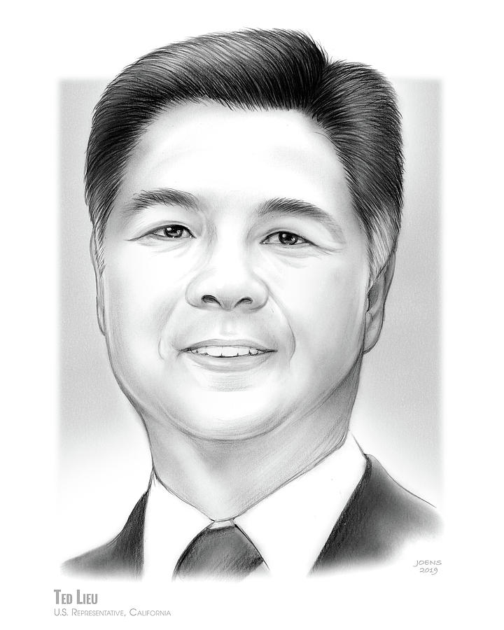 Politician Drawing - Ted Lieu by Greg Joens