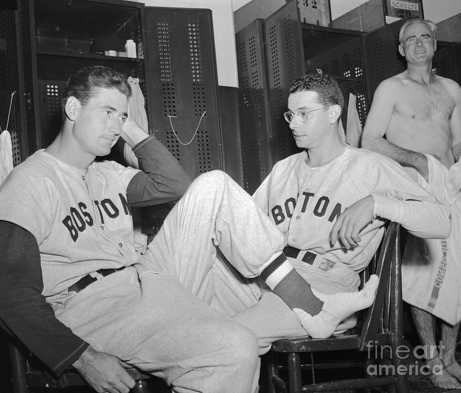 Ted Williams And Dom Dimaggio Sitting Photograph by Bettmann