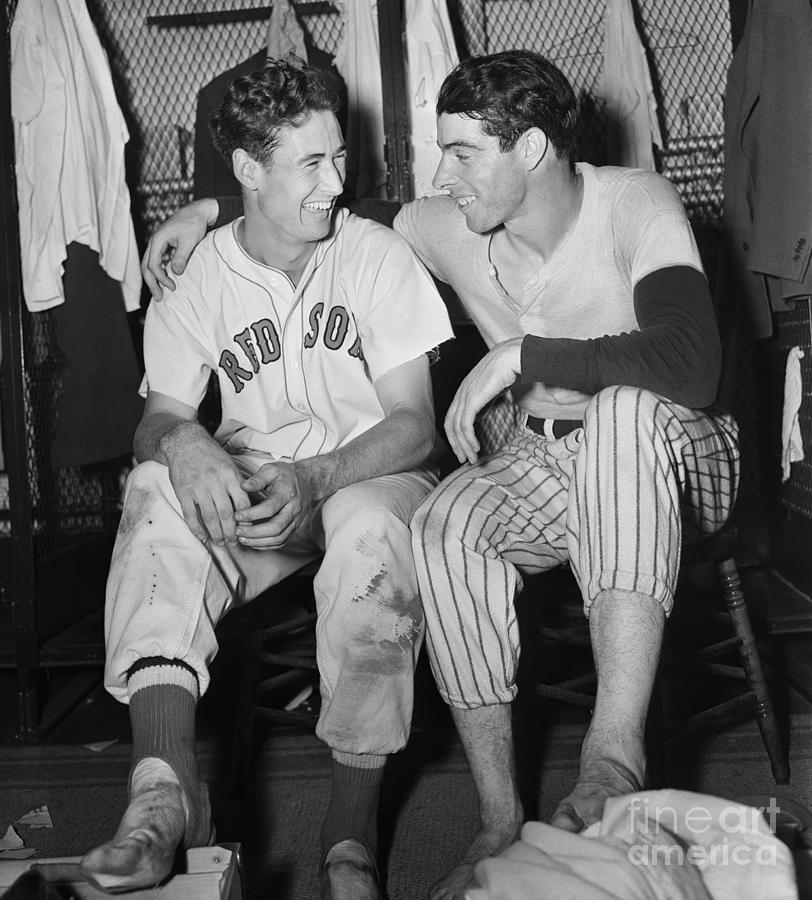 Ted Williams And Joe Dimaggio Relaxing Photograph by Bettmann