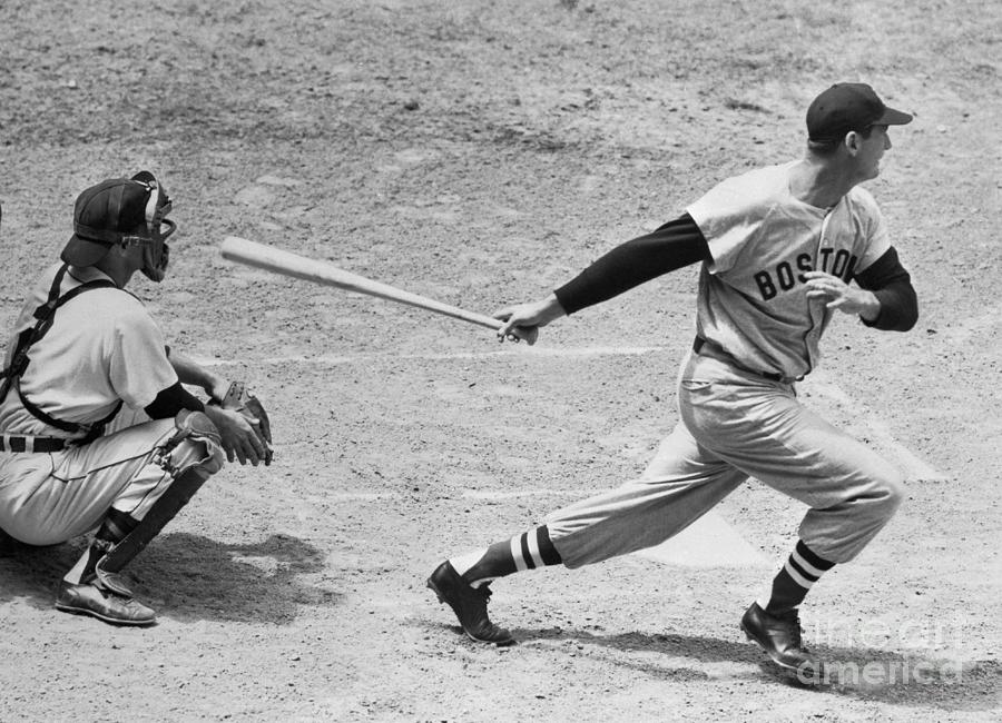 Ted Williams Losing Baseball Bat To Run Photograph by Bettmann