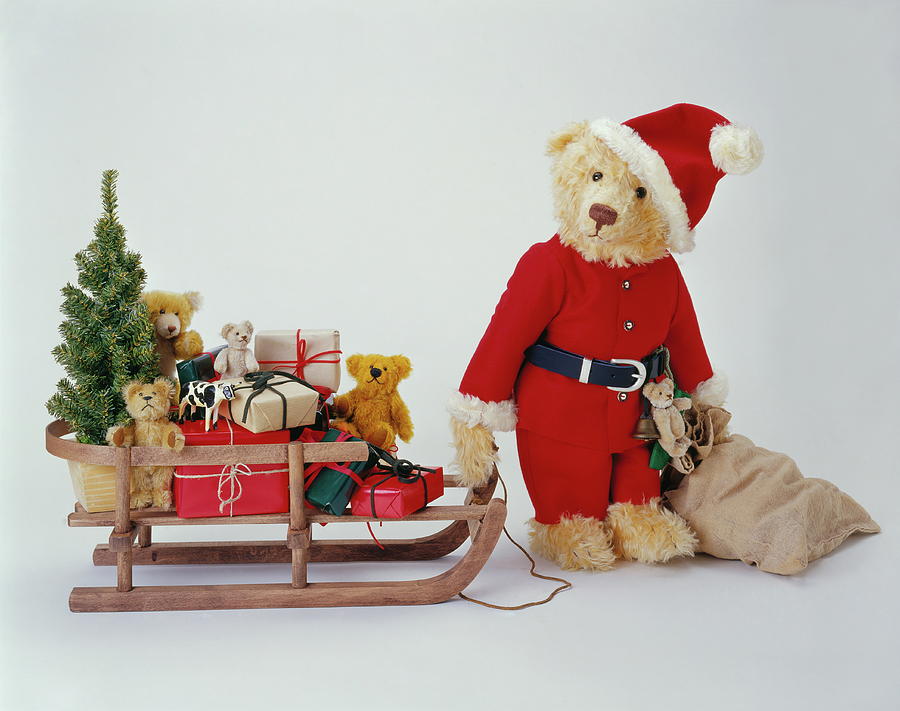 Teddy Bear As Santa Digital Art by Reinhard Schmid