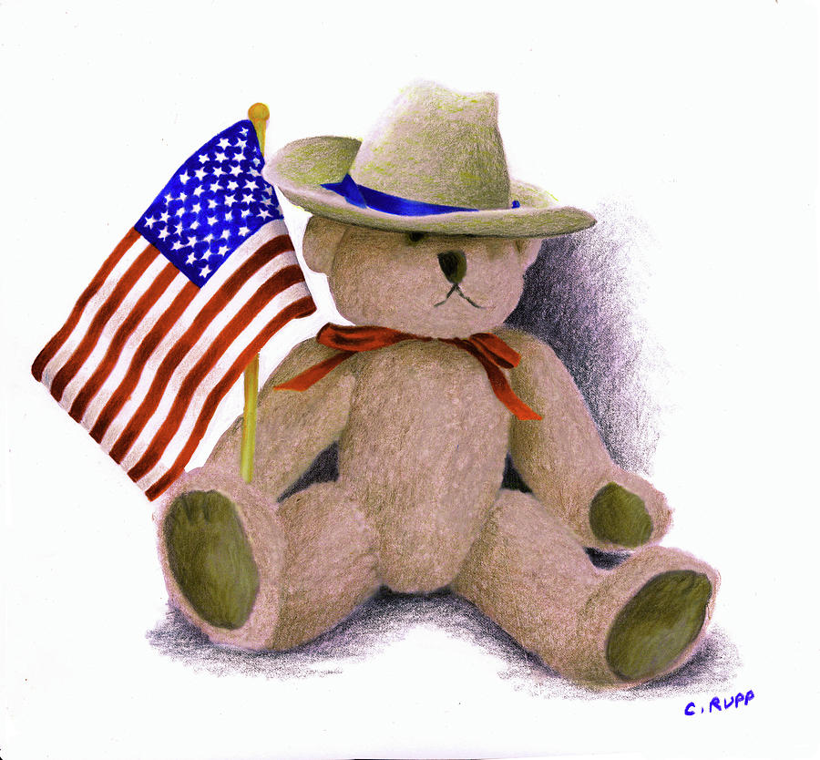 Toy Painting - Teddy Bear Ix by Carol J Rupp
