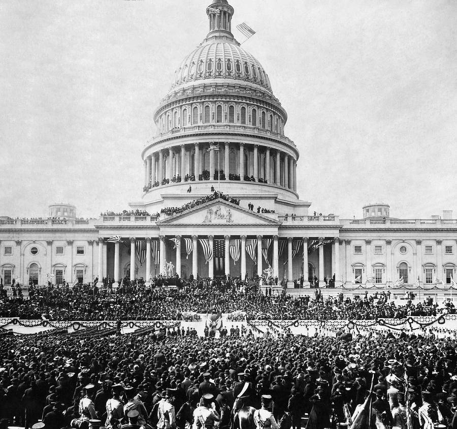 Teddy Roosevelt Inauguration - U.S. Capitol - 1905 Photograph by War Is Hell Store