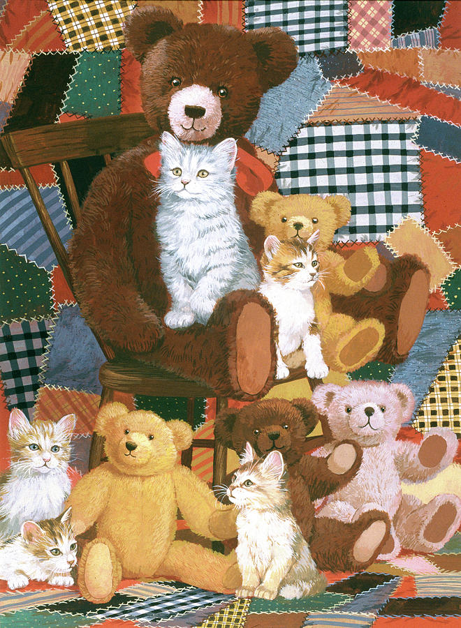 Toy Painting - Teddys And Friends by William Vanderdasson