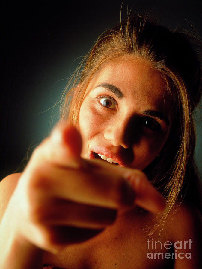 Teenage Girl Points Finger In Anger Or Frustration Photograph by Oscar Burriel/science Photo Library