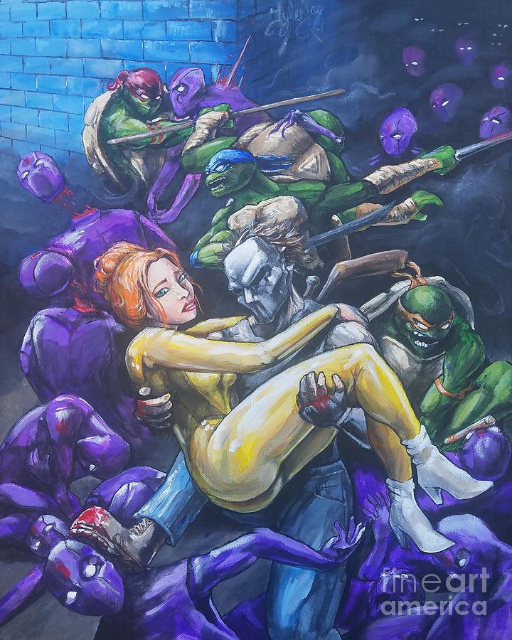 Teenage mutant ninja turtles Painting by Tyler Haddox