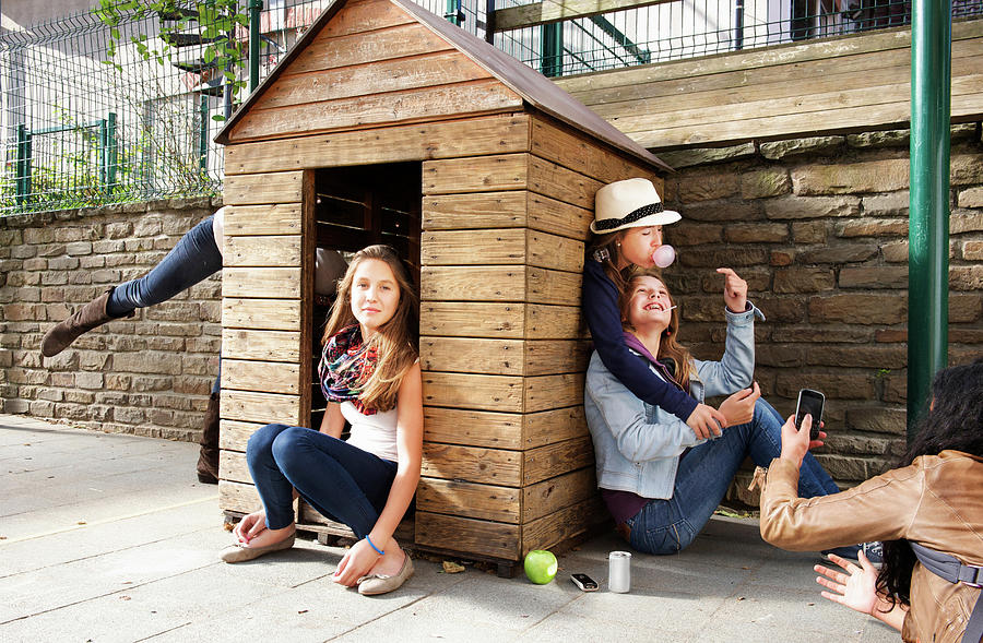 Teenagers Playing In Playhouse Digital Art by Benedicte Vanderreydt ...