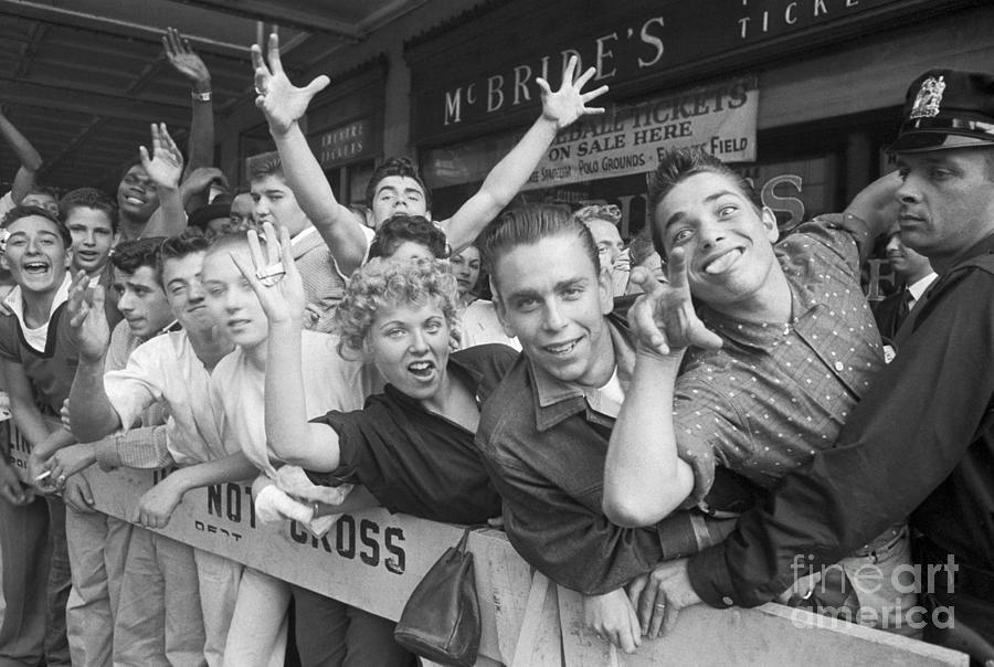Teenagers Waiting In Line For Rock Photograph by Bettmann