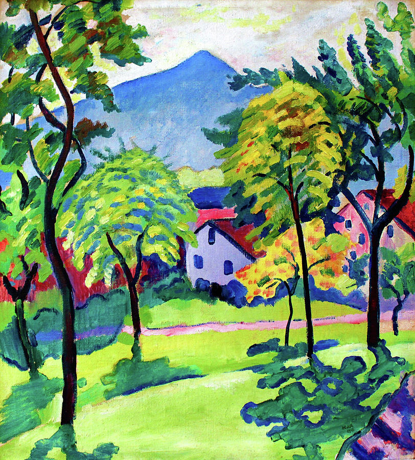 Tegernsee Landscape - Digital Remastered Edition Painting by August Macke