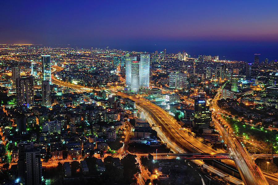 Tel-aviv At Night Photograph by Ilan Shacham