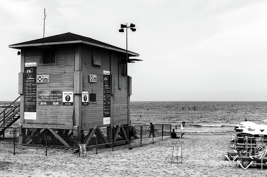City Photograph - Tel Aviv Lifeguard Hut in Israel by John Rizzuto