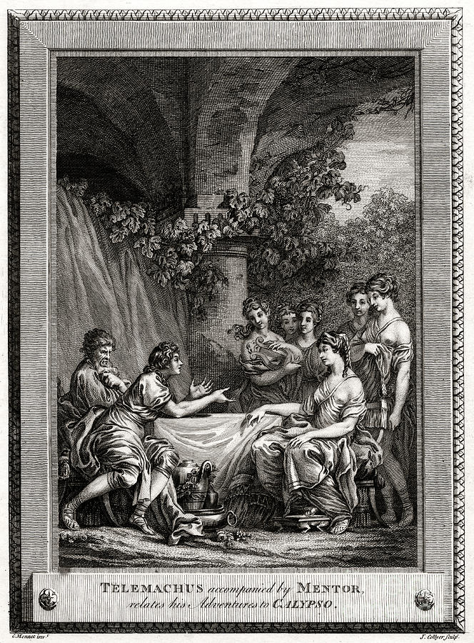 Telemachus Accompanied By Mentor Drawing by Print Collector