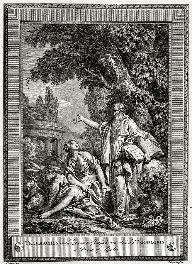 Telemachus, In The Desert Of Oasis Drawing by Print Collector