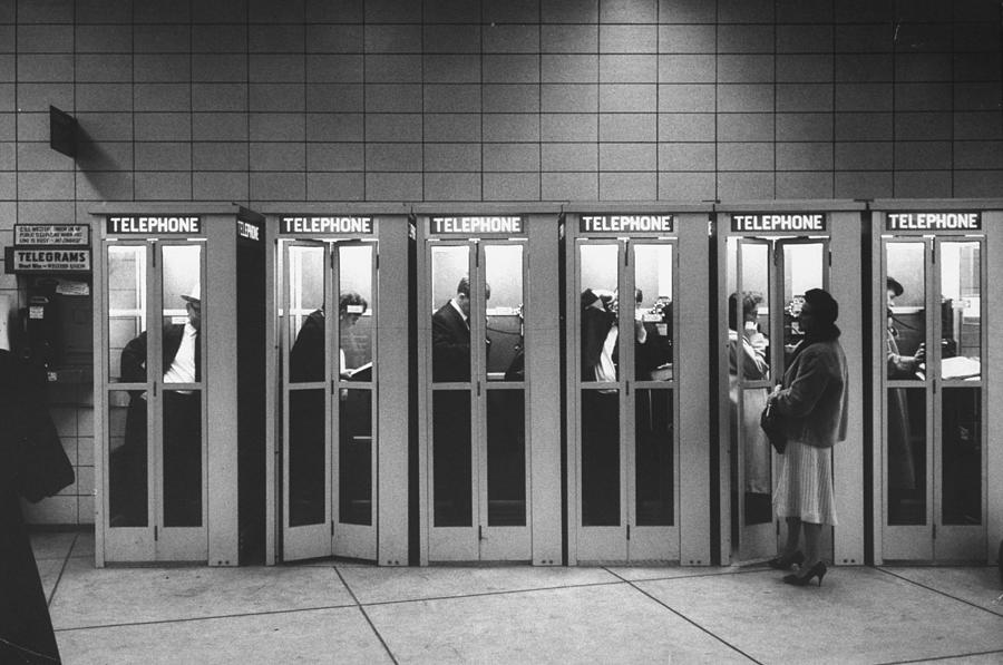 Strike Photograph - Telephone Booths by Robert W. Kelley