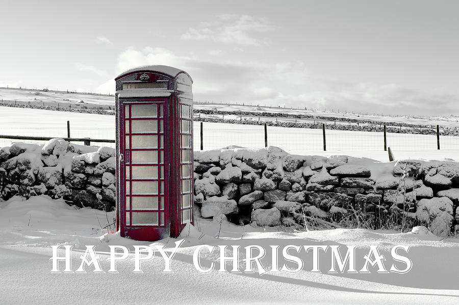Telephone Box Snow - Happy Christmas ii Photograph by Helen Jackson