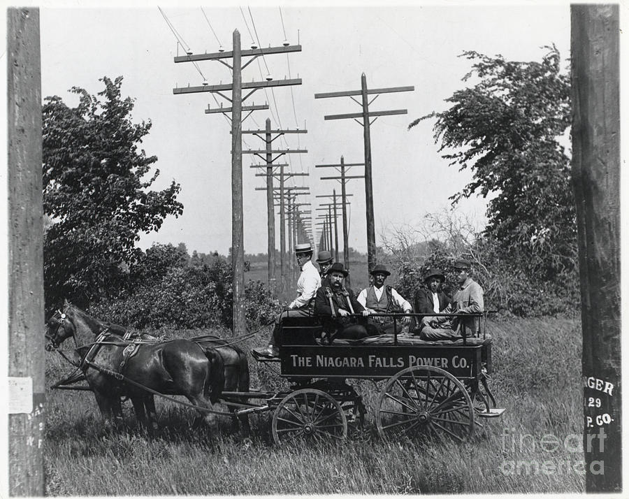 Telephone Poles Behind Horse Drawn Wagon Photograph by Bettmann