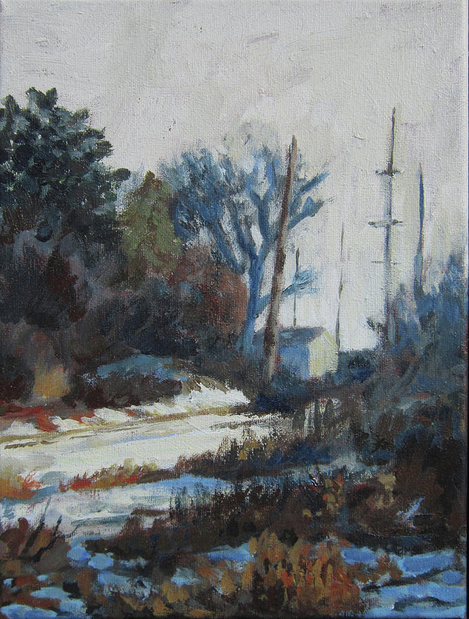 Impressionism Painting - Telephone Poles in Celery Flats by Anna Barnhart