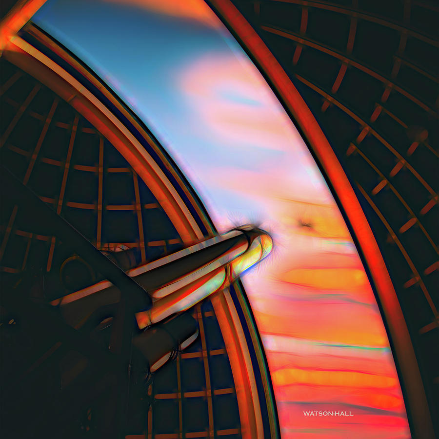 Space Digital Art - Telescope at Griffith Observatory - Los Angeles by Marlene Watson