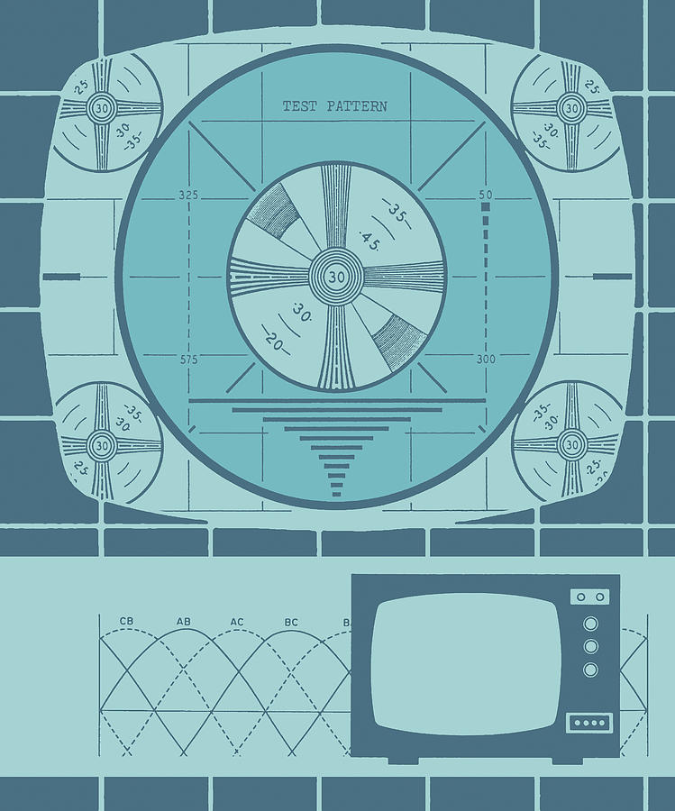 Vintage Drawing - Television Test Pattern by CSA Images