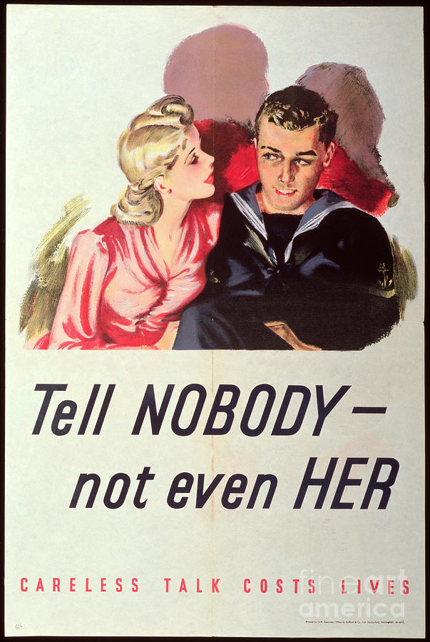 'tell Nobody - Not Even Her. Careless Talk Costs Lives', Second World ...