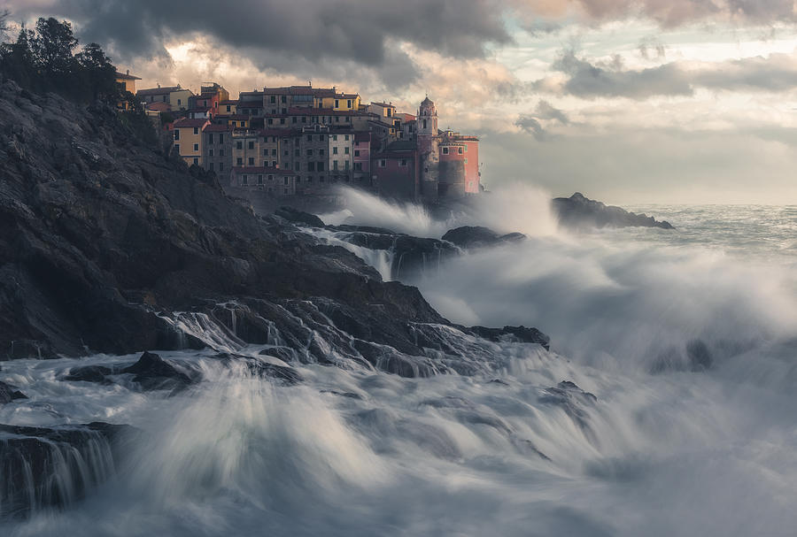 Landscape Photograph - Tellaro - Waves by Maurizio Verdecchia