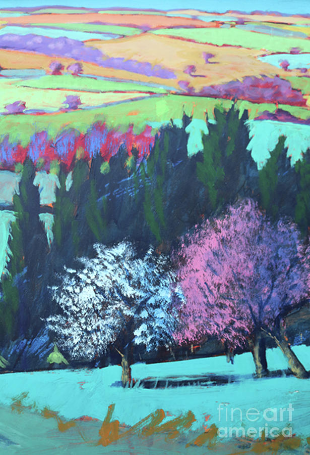 Teme Valley April close up 1 Painting by Paul Powis
