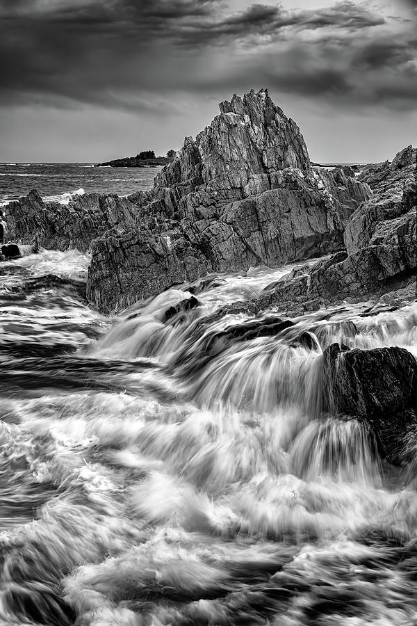Black And White Photograph - Tempest On Bailey Island in Black and White by Rick Berk