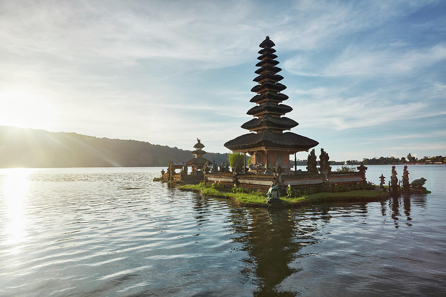 Temple At Lake Bratan, Indonesia Digital Art By Richard Taylor - Fine 