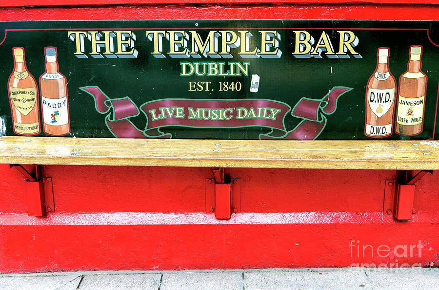 Architecture Photograph - Temple Bar Bench Dublin by John Rizzuto