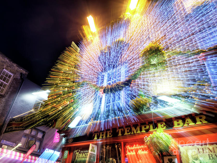Temple Bar Light Explosion at Night Photograph by John Rizzuto