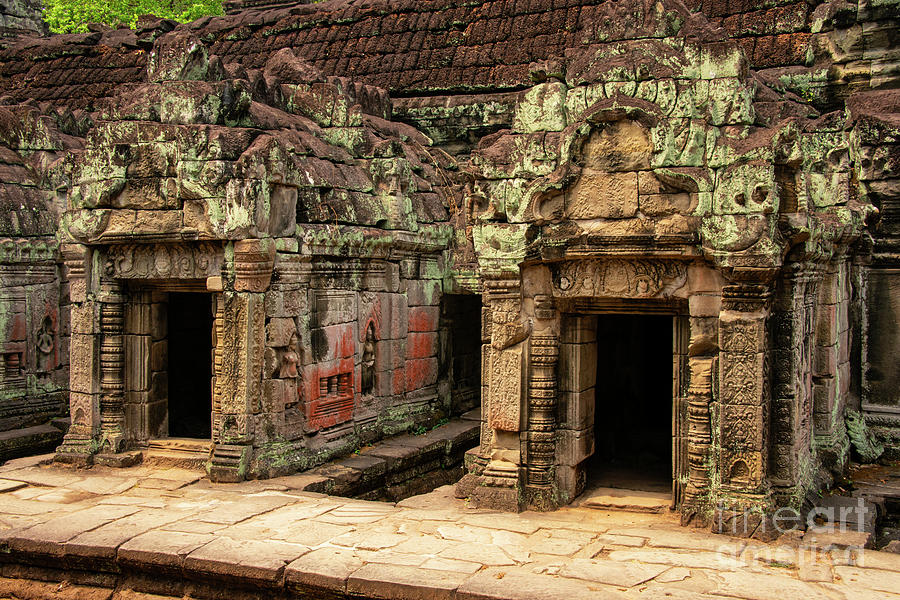 Temple Doors at Preah Khan Photograph by Bob Phillips