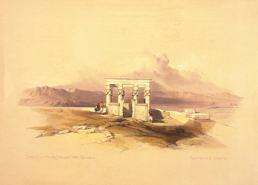 Temple Painting - Temple of Isis on the roof of the great Temple of Dendera by David Roberts