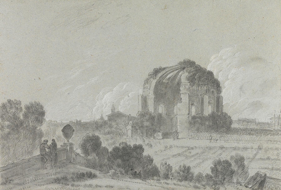 Temple of Minerva Medica, Rome Drawing by Richard Wilson
