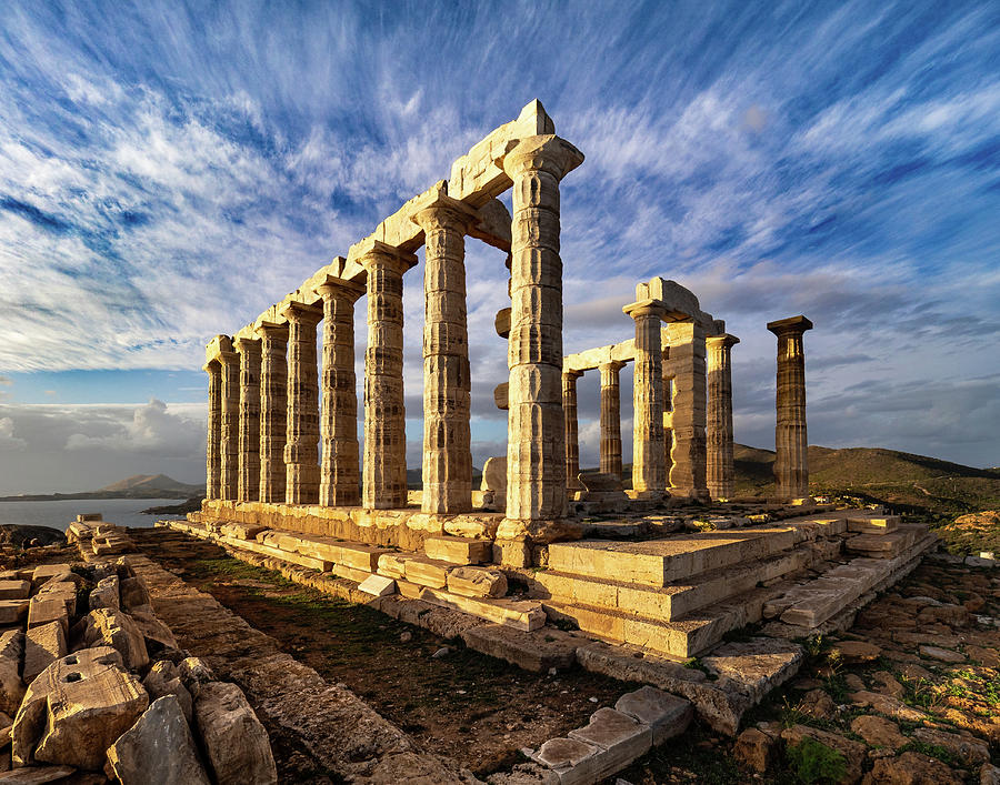 Temple of Poseidon Photograph by Morey Gers | Pixels